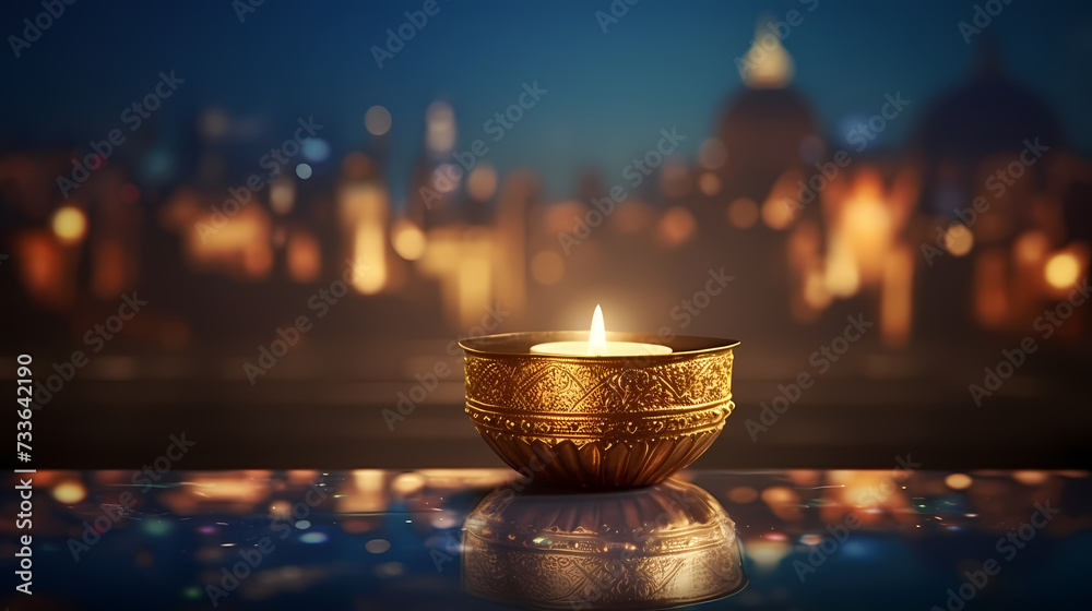 Ramadan background with mosque or lantern illustration