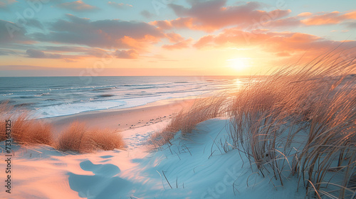 Pensacola beach sunrise landscape background nature sea ocean, generativea ai