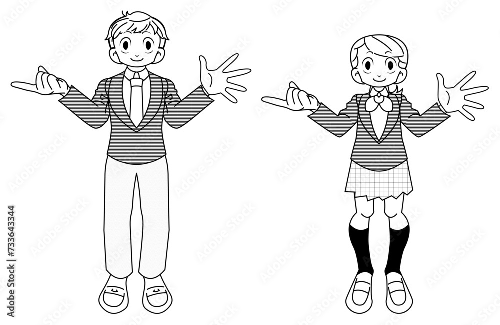 リアクションする学生 リアクションする学生