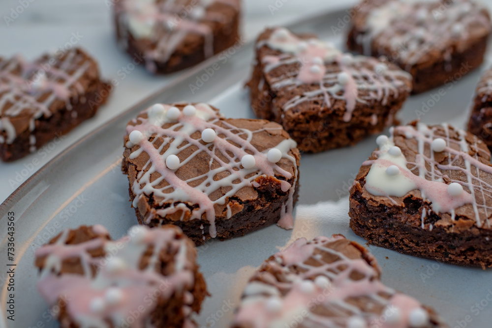 Chocolate Heart Shaped Brownie Cake Chocolate Heart Shaped Brownie Cake