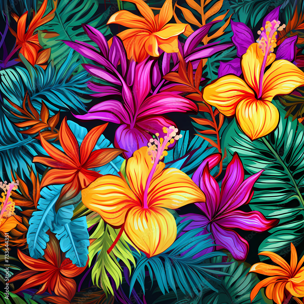 Fototapeta premium seamless pattern with flowers