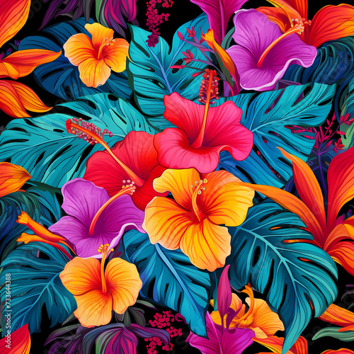 pattern with tropical flowers