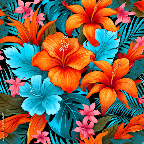 tropical flowers floral background