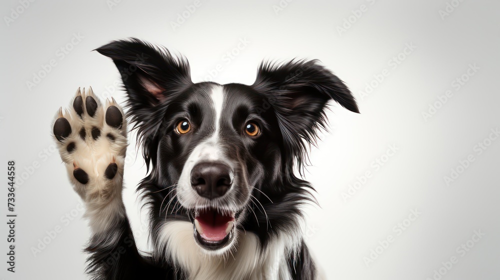 border collie dog on a white background