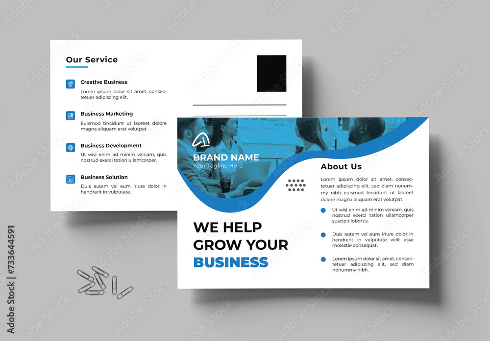 Business Postcard Layout Stock Template | Adobe Stock