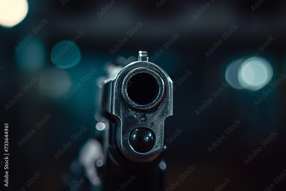 close up of a gun