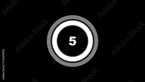 10 seconds countdown timer from 10 to 0, on black background 4K animation photo