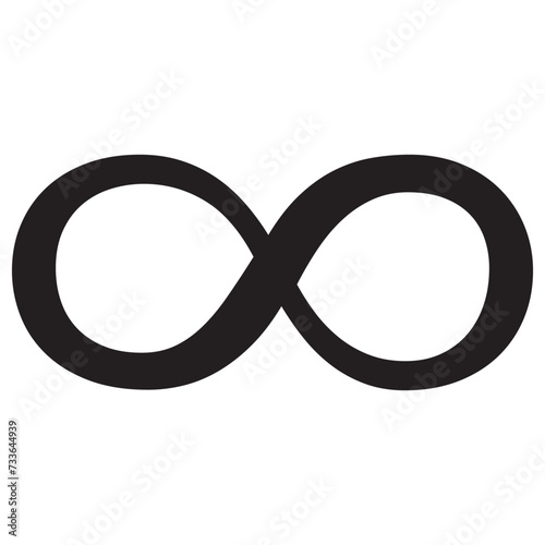 infinity symbol black - simple with discontinuation - isolated - vector