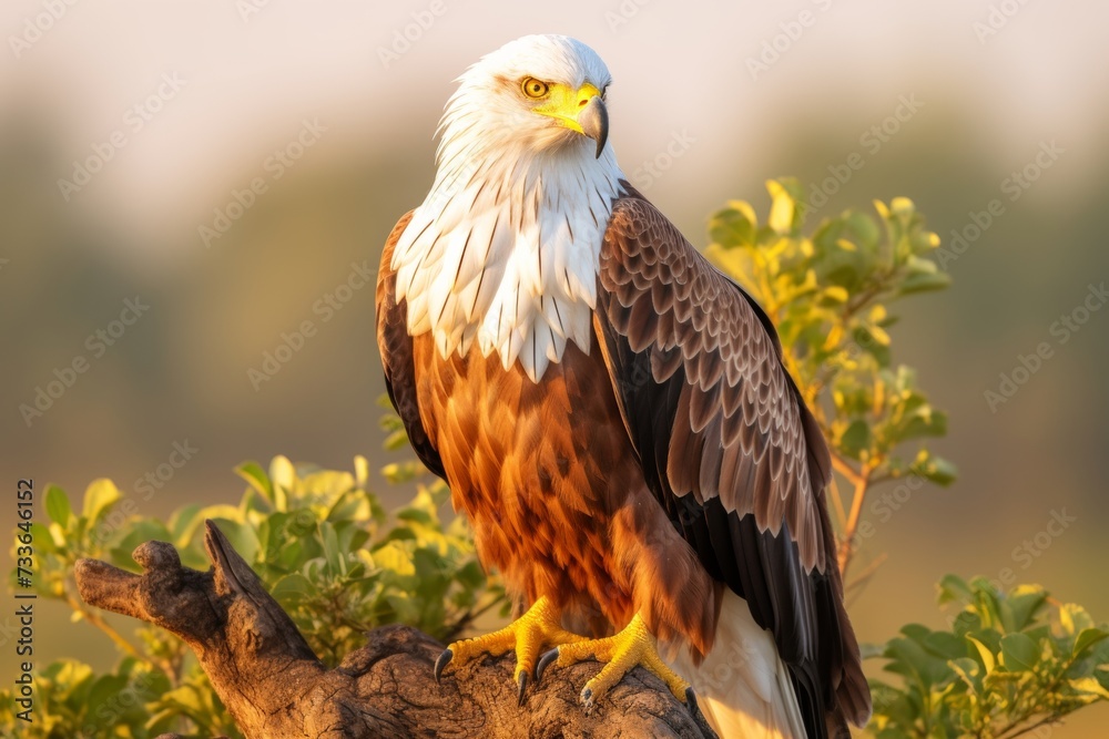 Fototapeta premium Majestic african fish eagle in its natural habitat during an unforgettable safari expedition