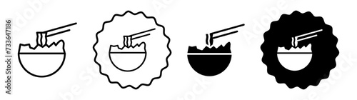 Kimchi set in black and white color. Kimchi simple flat icon vector