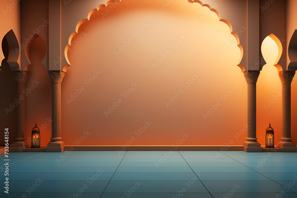 Modern 3D greeting card Islamic holiday banner suitable for Ramadan ...