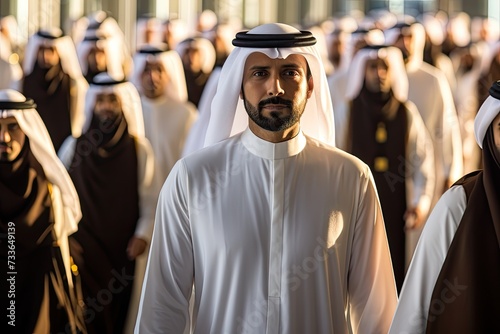 Ambitious Emirati businessman in traditional UAE clothing with confidence