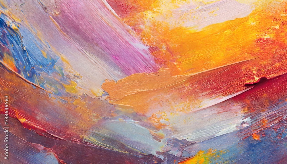 Vibrant Abstraction: Oil Painted Banner with Dynamic Color Blending