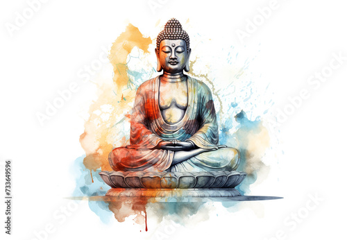 Lord buddha mediate watercolor style background

 photo