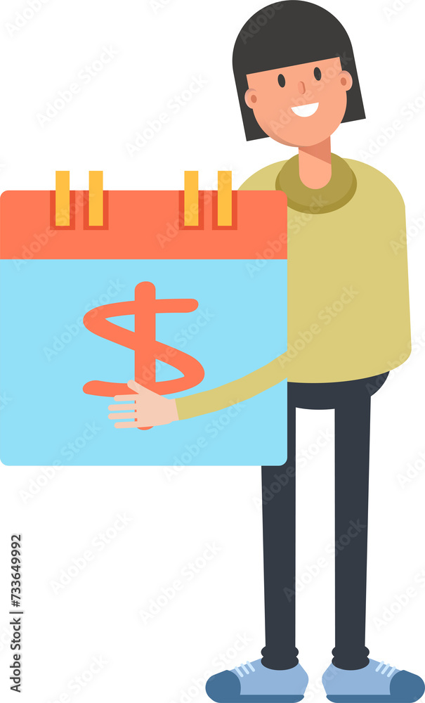 Girl Character and Payment Date Calendar
Girl Character and Payment Date Calendar