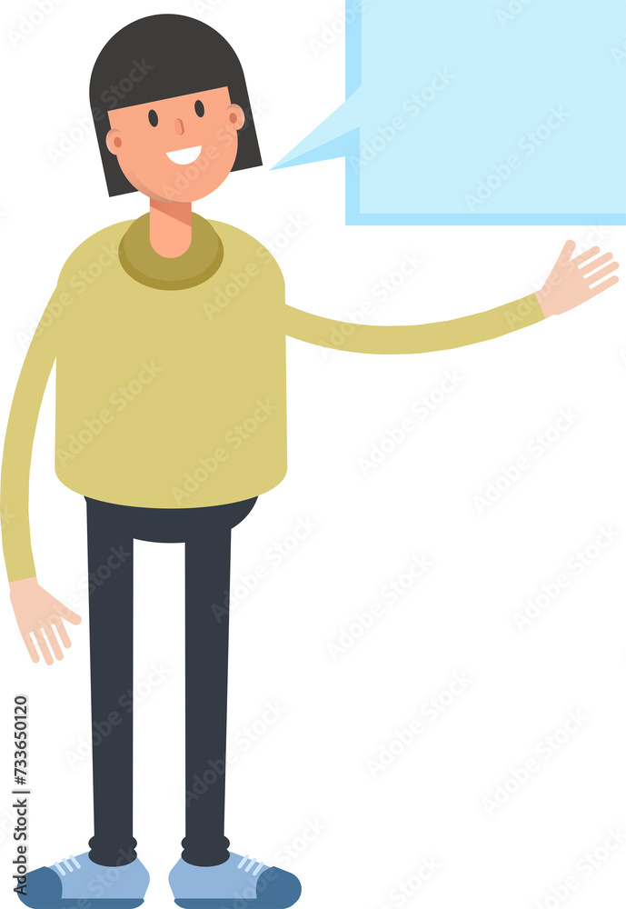 Girl Character and Speech Bubble
Girl Character and Speech Bubble