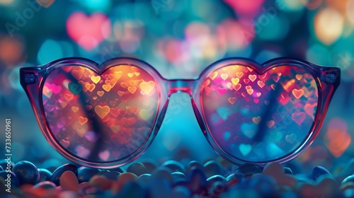 Heart-Filled Sunglasses Illustration © Amil