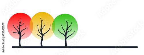 The park stylized symbol with colored trees.