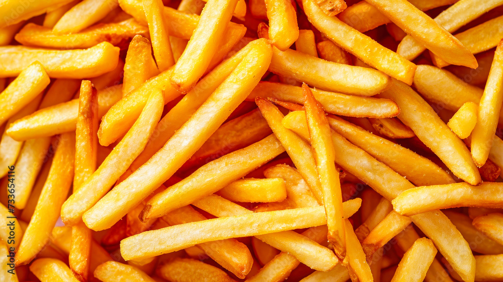 A Pile of French Fries Sitting Neatly Together A Pile of French Fries Sitting Neatly Together