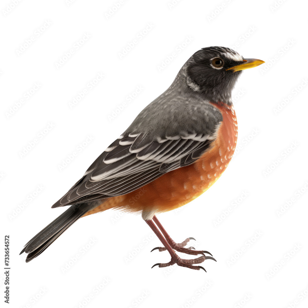American Robin PNG Cutout, Generative AI American Robin PNG Cutout, Generative AI