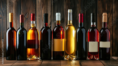 Assorted Bottles of Wine in a Cellar photo