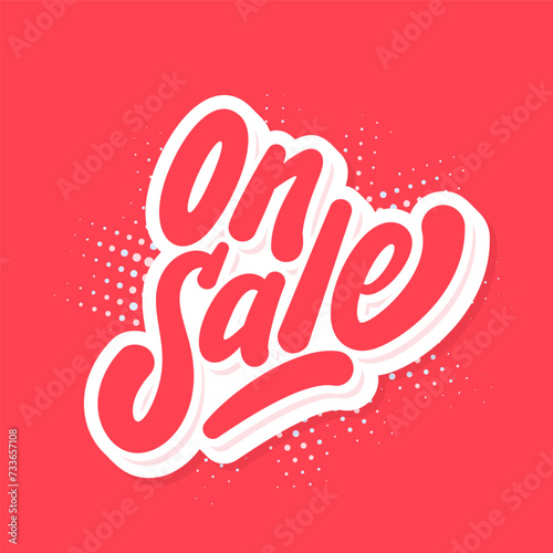 On Sale. Vector lettering sticker.