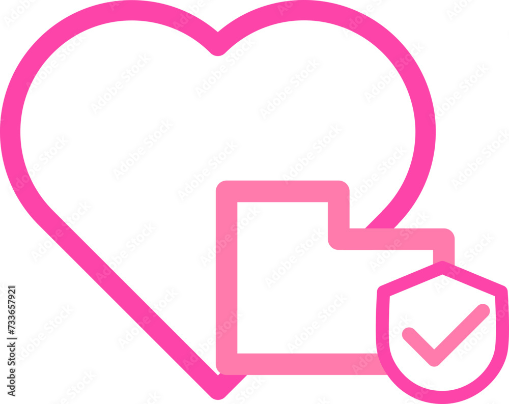 love data folder outline style love data folder outline style