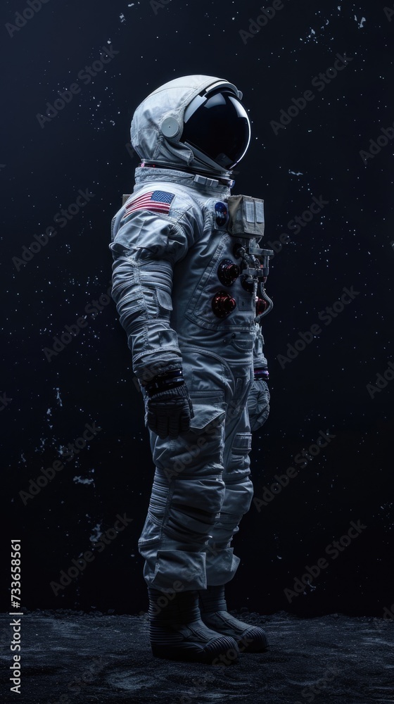 Astronaut background.  Vertical background  - obrazy, fototapety, plakaty 