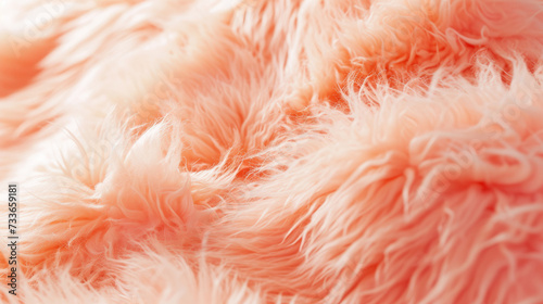 Coral-Colored Faux Fur - Perfect for Fashion and Interior Design Backgrounds