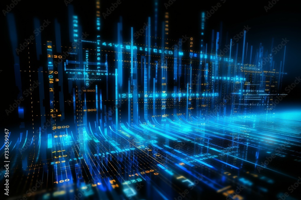 A dynamic visualization of blue data streams representing digital communication and information flow. A dynamic visualization of blue data streams representing digital communication and information flow.