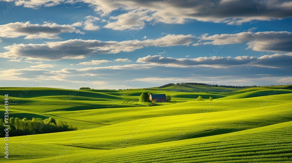 Obraz premium harvest fields farm