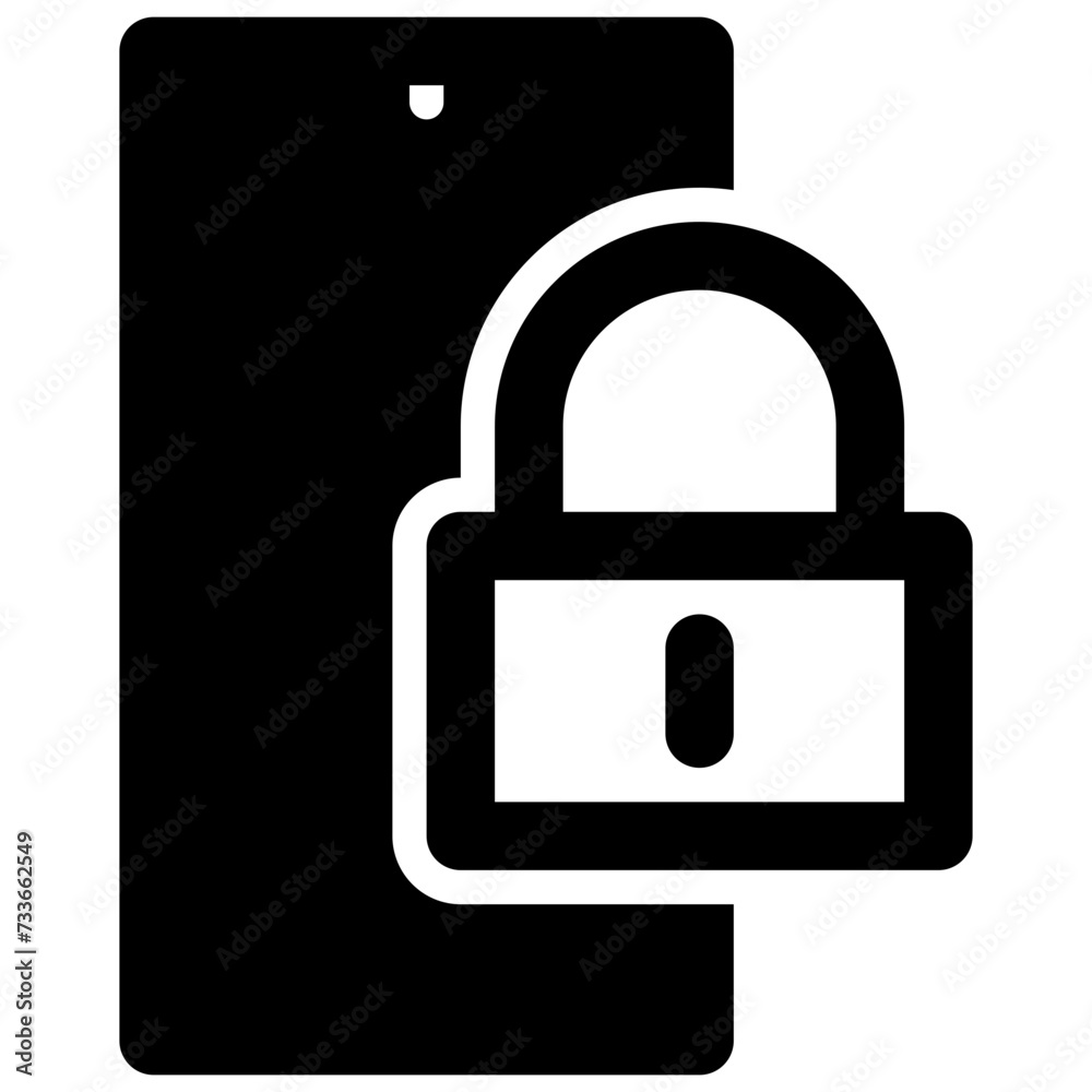 mobile lock vector glyph icon