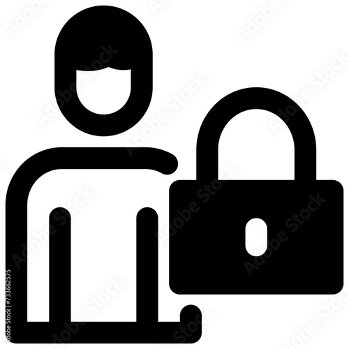 user lock vector glyph icon