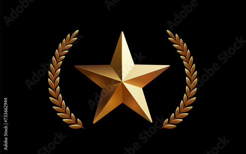 Awards nomination name podium, golden prize event, scene star ceremony. Vector illustration