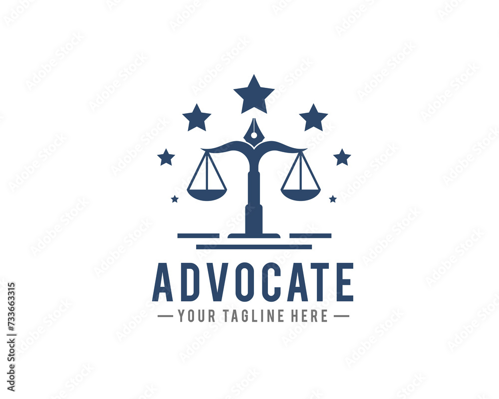 scale justice star lawyer logo icon symbol design template illustration inspiration