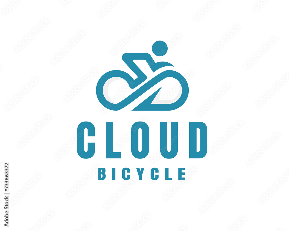 simple mono line bicycle art logo icon symbol design template illustration inspiration