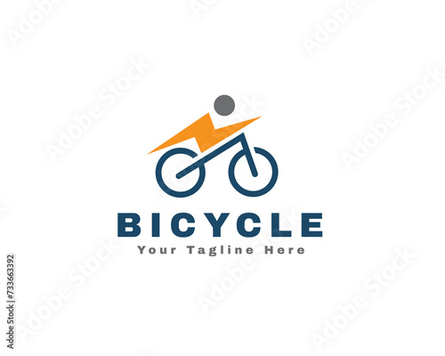 power thunder bicycle electric logo icon symbol design template illustration inspiration