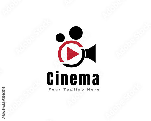 abstract camcorder play cinema logo icon symbol design template illustration inspiration
