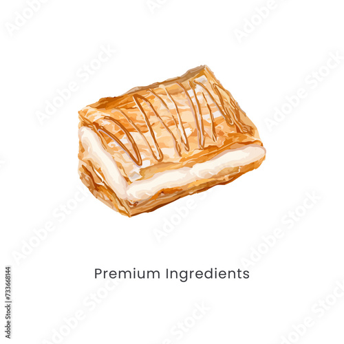 Hand drawn vector illustration of pastry