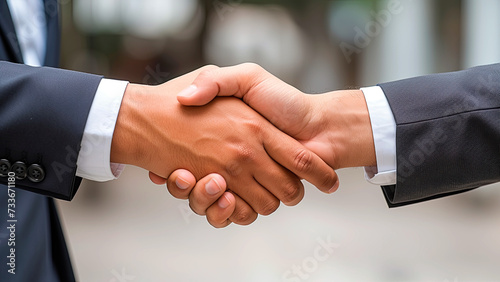 close-up handshake of men in business suits