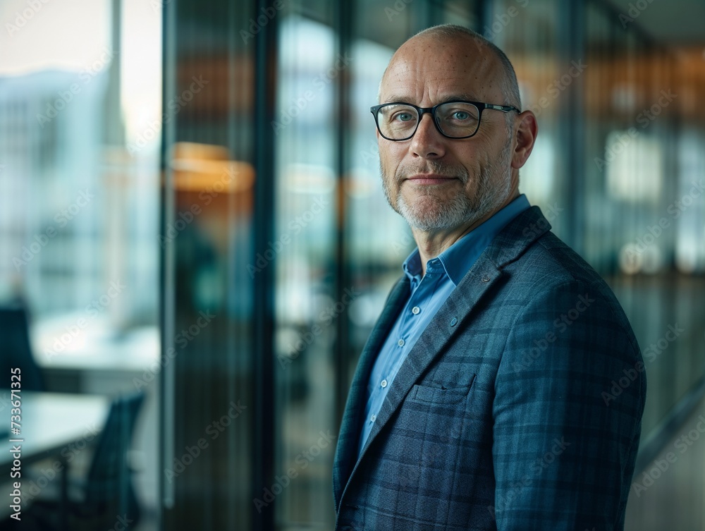 Confident Executive in Modern Office Confident Executive in Modern Office