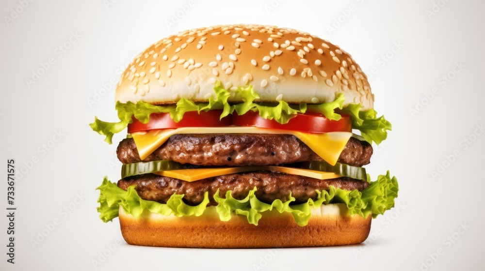 Classic hamburger, isolated on a white background. Classic hamburger, isolated on a white background.