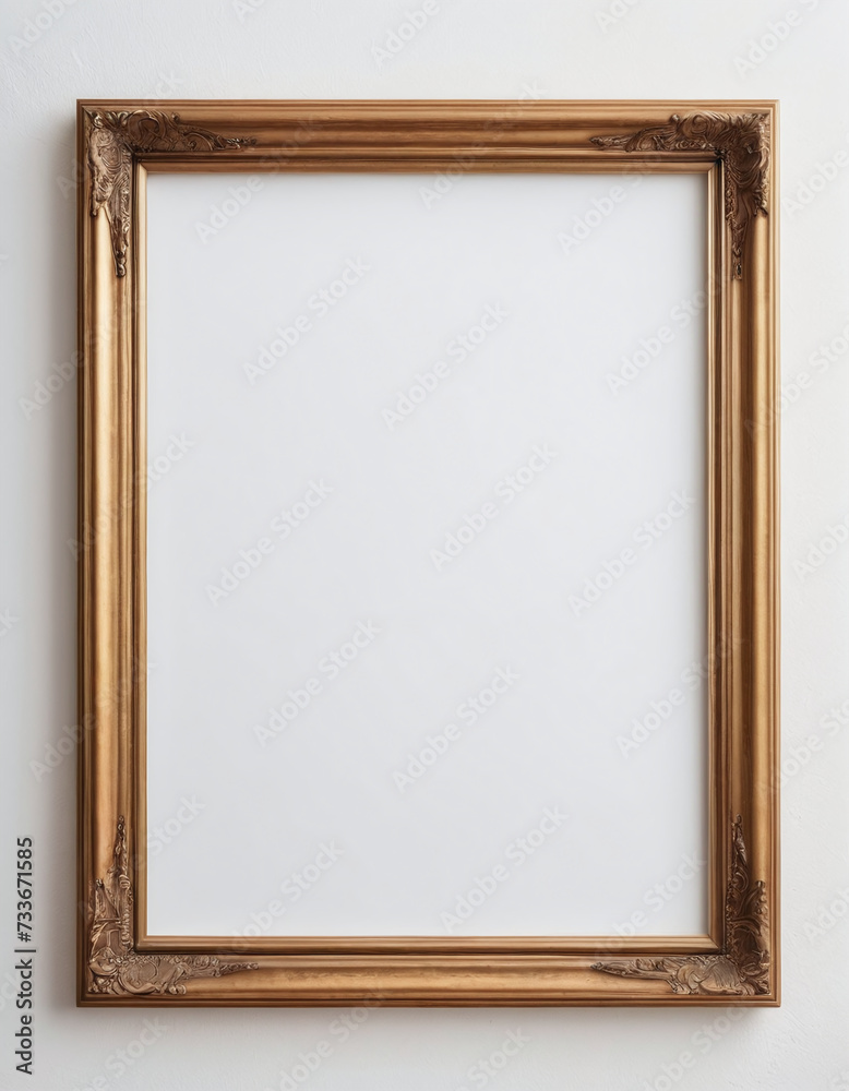 Empty frame on a wall mockup template blank picture frame