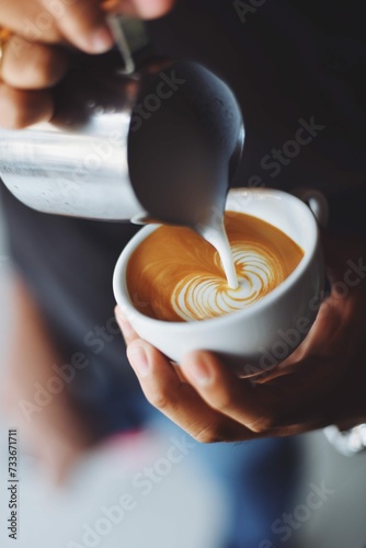 Person Serving Cup Coffee 2