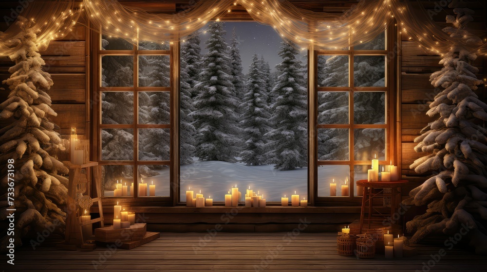 Naklejka premium festive wood holiday background
