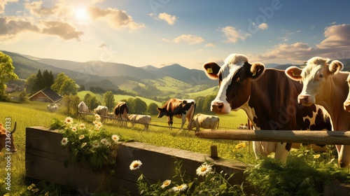 pasture feeding cows
