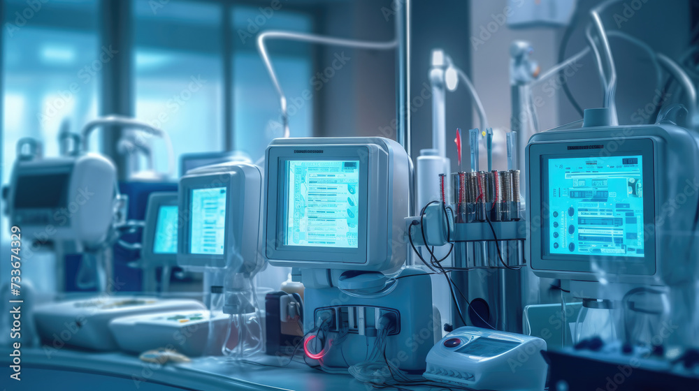 Medical equipment and tools in a modern operating room Medical equipment and tools in a modern operating room