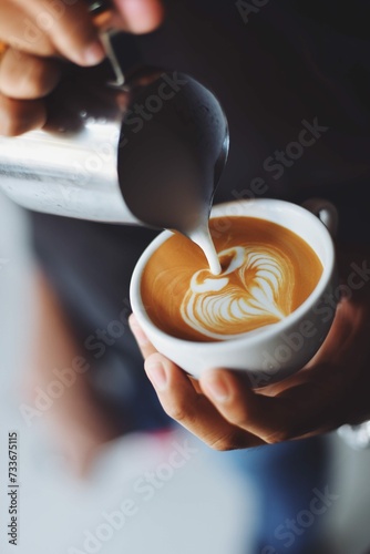 Person Serving Cup Coffee