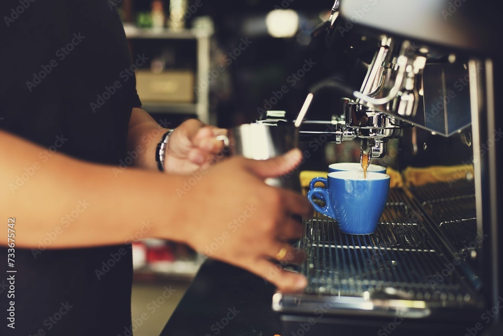 Man Serving Cup Coffee
