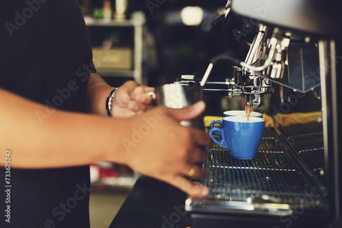 Man Serving Cup Coffee